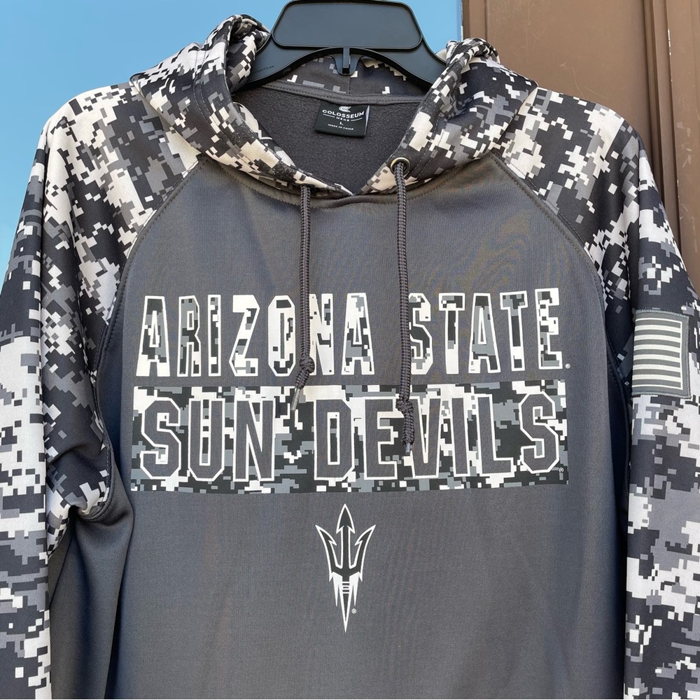 Colosseum ASU Sun Devils OHT Military Appreciation Grey Camo Hoodie L